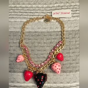 Betsey Johnson layered Strawberry Necklace NWT